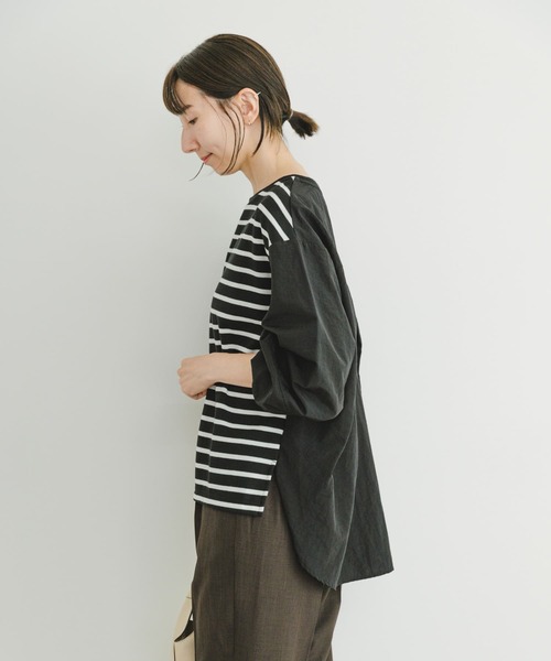 ITEMS URBANRESEARCH(アイテムズ アーバンリサーチ)の「ナイロンドッキングプルオーバー(Tシャツ/カットソー・レディース・グレー系その他/ブラック系その他/ホワイト系その他・FREE)」の6枚目の写真