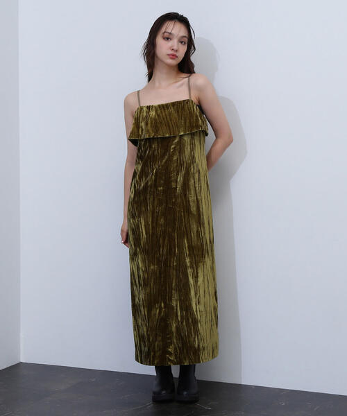 NATURAL BEAUTY BASIC(ナチュラルビューティーベーシック)の「◇ベロアナローキャミワンピース(ワンピース・レディース・ブラウン/オリーブ・MEDIUM)」の16枚目の写真