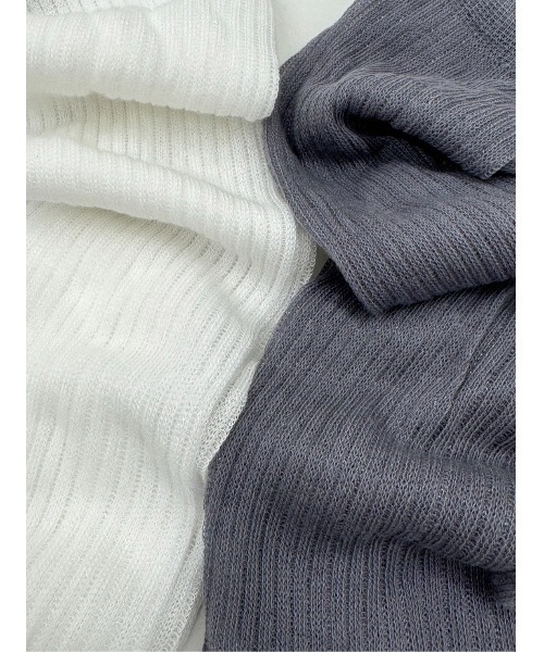 F i.n.t(フィント)の「コットンシアーリブハイソックス/fint(ソックス/靴下・レディース・オフホワイト/グレー・FREE)」の5枚目の写真