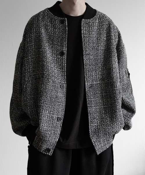 ohga balloon バルーンツイードブラウス ポコポコバルーン袖ブラウス