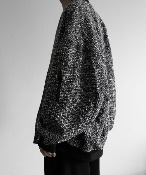 セール】【RUUBON】tweed balloon MA-1 blouson / ツイードバルーンMA