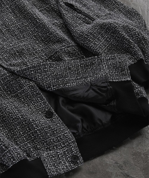 RUUBON（ルーボン）の「【RUUBON】tweed balloon MA-1 blouson / ツイードバルーンMA-1ブルゾン（ブルゾン・メンズ・グレー/ブラック・L/M/S）」の16枚目の写真