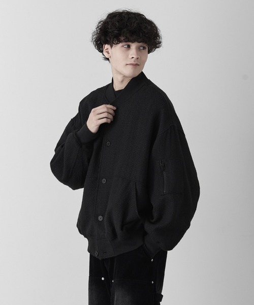 セール】【RUUBON】tweed balloon MA-1 blouson / ツイードバルーンMA