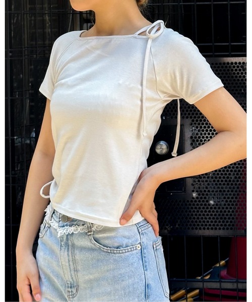 3.3 Field Trip (3.3フィールドトリップ)の「3.3 Field Trip/オフショルシャーリングT(Tシャツ/カットソー・レディース・ホワイト/ブラック/カーキ・FREE)」の19枚目の写真