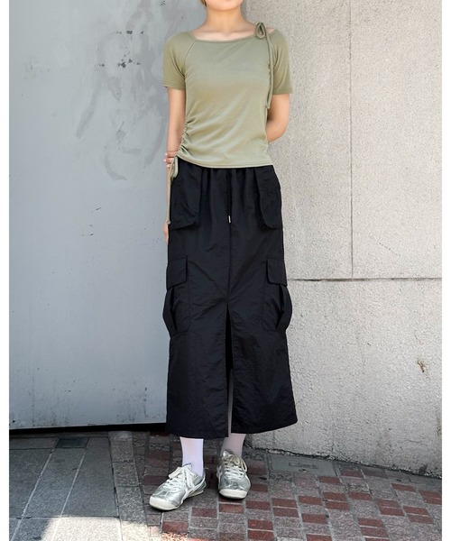 3.3 Field Trip (3.3フィールドトリップ)の「3.3 Field Trip/オフショルシャーリングT(Tシャツ/カットソー・レディース・ホワイト/ブラック/カーキ・FREE)」の17枚目の写真