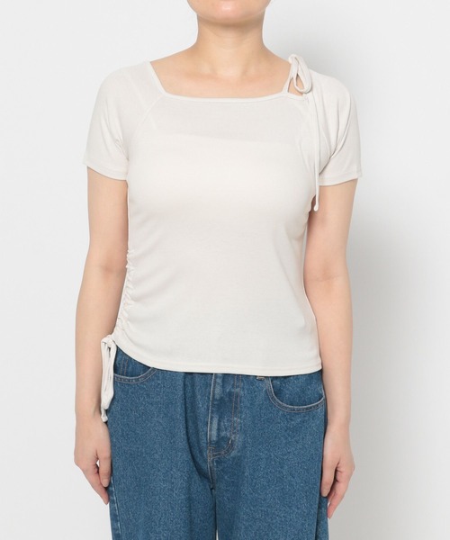 3.3 Field Trip (3.3フィールドトリップ)の「3.3 Field Trip/オフショルシャーリングT(Tシャツ/カットソー・レディース・ホワイト/ブラック/カーキ・FREE)」の12枚目の写真