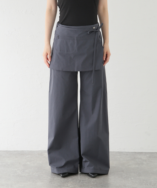 LOW CLASSIC(ロウ クラシック)の「【LOW CLASSIC/ロウ・クラシック】レイヤードラップスカートパンツ(その他パンツ・レディース・チャコールグレー・FREE)」の11枚目の写真