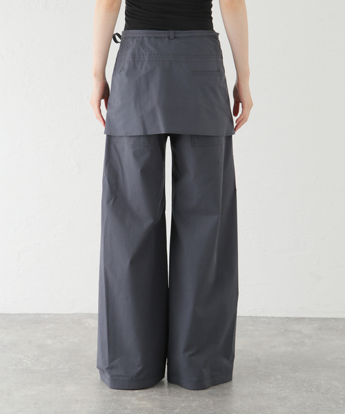 LOW CLASSIC(ロウ クラシック)の「【LOW CLASSIC/ロウ・クラシック】レイヤードラップスカートパンツ(その他パンツ・レディース・チャコールグレー・FREE)」の13枚目の写真
