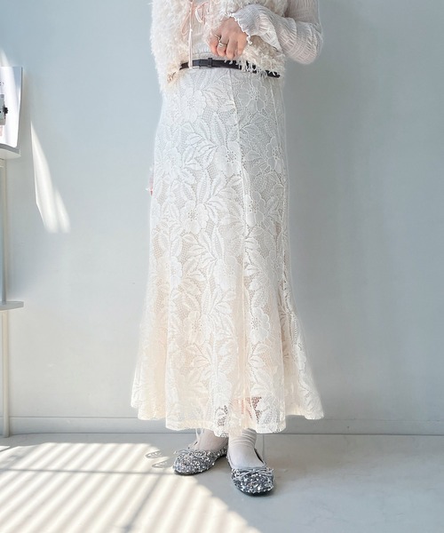 AS KNOW AS plus(アズノゥアズプラス)の「◇ベルト付きマーメイドスカート(スカート・レディース・ホワイト系/ブラック/ブラウン系/ブラック系/ブラック系1/グレー系1/アイボリー系1・FREE)」の2枚目の写真