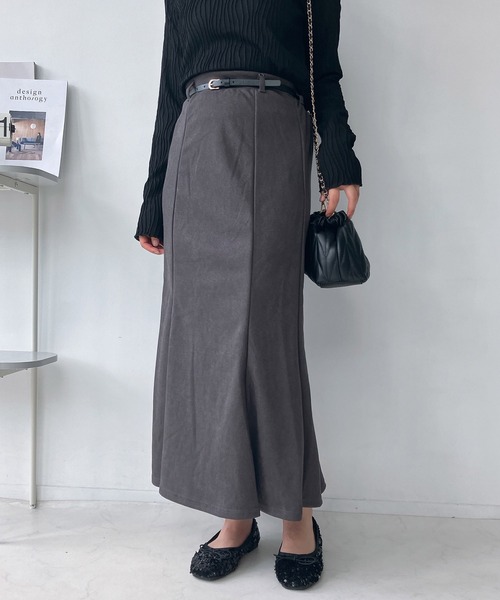 AS KNOW AS plus(アズノゥアズプラス)の「◇ベルト付きマーメイドスカート(スカート・レディース・ホワイト系/ブラック/ブラウン系/ブラック系/ブラック系1/グレー系1/アイボリー系1・FREE)」の5枚目の写真