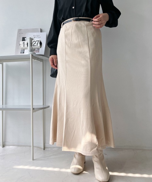 AS KNOW AS plus(アズノゥアズプラス)の「◇ベルト付きマーメイドスカート(スカート・レディース・ホワイト系/ブラック/ブラウン系/ブラック系/ブラック系1/グレー系1/アイボリー系1・FREE)」の7枚目の写真