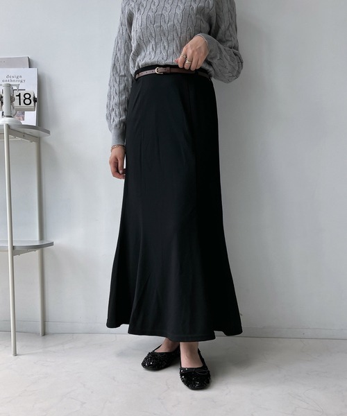 AS KNOW AS plus(アズノゥアズプラス)の「◇ベルト付きマーメイドスカート(スカート・レディース・ホワイト系/ブラック/ブラウン系/ブラック系/ブラック系1/グレー系1/アイボリー系1・FREE)」の1枚目の写真