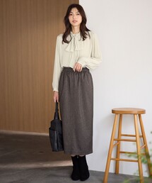 ANY | 【ウエストゴム】クラシカルツイードタイトスカート(スカート)