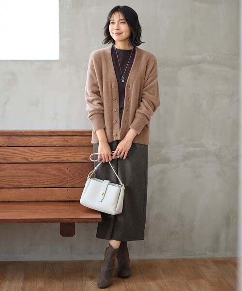 ANY（エニィ）の「【ウエストゴム】クラシカルツイードタイトスカート（スカート・レディース・ネイビー系/ダークブラウン系・1/2/3）」の3枚目の写真