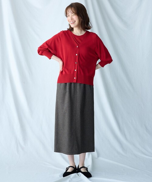 ANY（エニィ）の「【ウエストゴム】クラシカルツイードタイトスカート（スカート・レディース・ネイビー系/ダークブラウン系・1/2/3）」の9枚目の写真