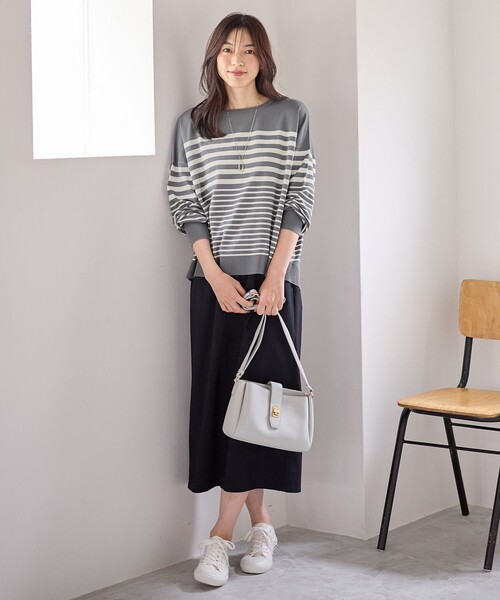 ANY（エニィ）の「【ウエストゴム】クラシカルツイードタイトスカート（スカート・レディース・ネイビー系/ダークブラウン系・1/2/3）」の11枚目の写真