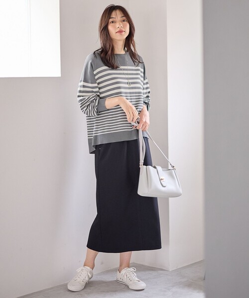 ANY（エニィ）の「【ウエストゴム】クラシカルツイードタイトスカート（スカート・レディース・ネイビー系/ダークブラウン系・1/2/3）」の13枚目の写真