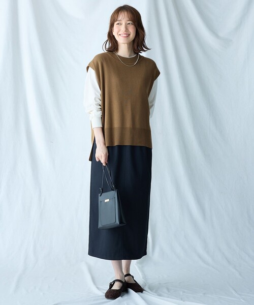 ANY（エニィ）の「【ウエストゴム】クラシカルツイードタイトスカート（スカート・レディース・ネイビー系/ダークブラウン系・1/2/3）」の15枚目の写真