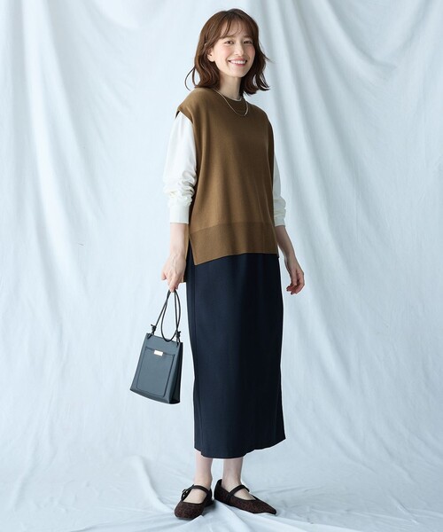 ANY（エニィ）の「【ウエストゴム】クラシカルツイードタイトスカート（スカート・レディース・ネイビー系/ダークブラウン系・1/2/3）」の16枚目の写真