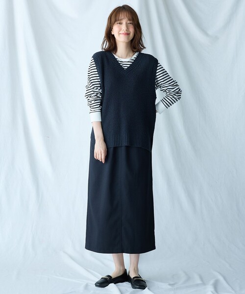 ANY（エニィ）の「【ウエストゴム】クラシカルツイードタイトスカート（スカート・レディース・ネイビー系/ダークブラウン系・1/2/3）」の18枚目の写真