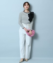 JUSGLITTY - 【新品タグ付き】JUSGLITTY☆アシメリボンニット JUSGLITTY（ジャスグリッティー）の「アシメフリルリブニット