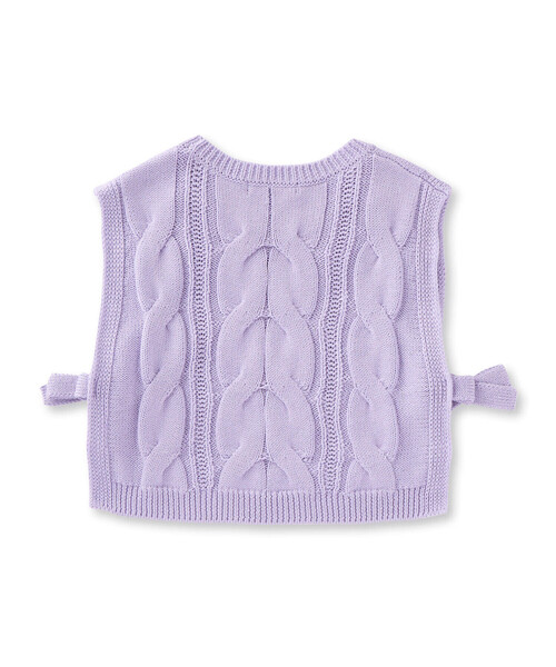 BeBe(ベベ)の「ケーブル編みサイドリボンニットベスト(100~150cm)(ベスト・キッズ・パープル・150cm/120cm/110cm/140cm/130cm/100cm)」の6枚目の写真