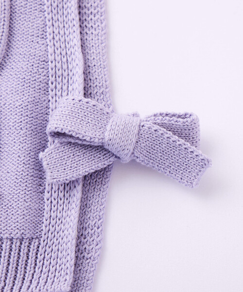 BeBe(ベベ)の「ケーブル編みサイドリボンニットベスト(100~150cm)(ベスト・キッズ・パープル・150cm/120cm/110cm/140cm/130cm/100cm)」の9枚目の写真