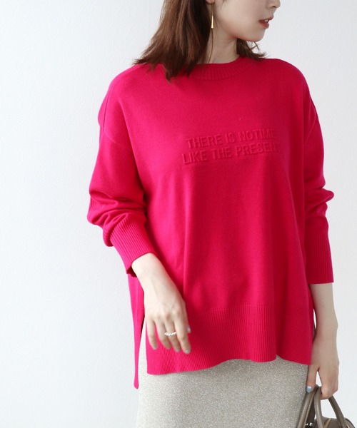 【セール】バックテープエンボスロゴニット（ニット/セーター）｜Jines（ジネス）