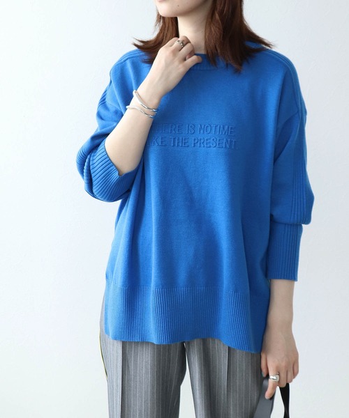 【セール】バックテープエンボスロゴニット（ニット/セーター）｜Jines（ジネス）