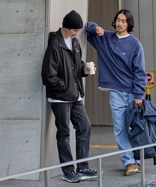 ナイロン製フード付きジャケット ネイビー ブラック SHIPS Colors ブルゾン アウター 「SHIPS Colors別注」FIRST