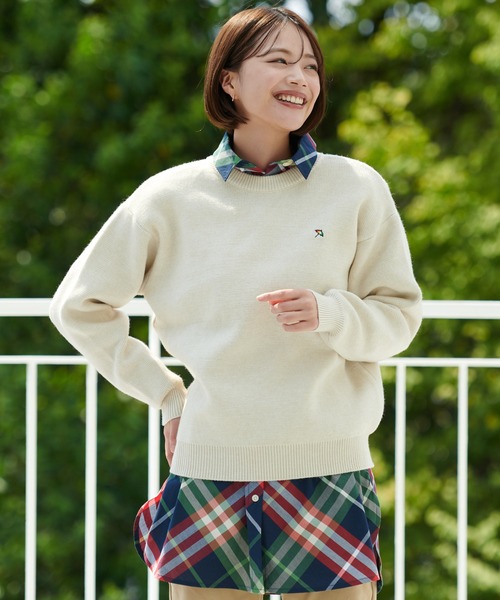 Arnold Palmer(アーノルドパーマー)の「シェア PBT ミラノリブ ニットプルオーバー(ニット/セーター・レディース・オートミール/ダークブルー/レッド/ブラウン/ライム/ブラック・XS/S/M/L/LL)」の4枚目の写真