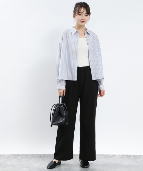 GLOBAL WORK Smile Seed Store(グローバルワーク スマイルシードストア)の「TRストレッチワイドパンツ/115992(その他パンツ・レディース・グレー系その他2/グレー系その他3/モカ/ブラック/グレー系その他・X-LARGE/MEDIUM/LARGE/SMALL)」の6枚目の写真