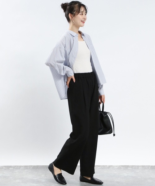 GLOBAL WORK Smile Seed Store(グローバルワーク スマイルシードストア)の「TRストレッチワイドパンツ/115992(その他パンツ・レディース・グレー系その他2/グレー系その他3/モカ/ブラック/グレー系その他・X-LARGE/MEDIUM/LARGE/SMALL)」の8枚目の写真