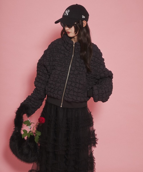 WC（ダブル シー）の「ポコポコジャケット（ブルゾン・レディース・ブラック/ピンク・FREE）」の18枚目の写真