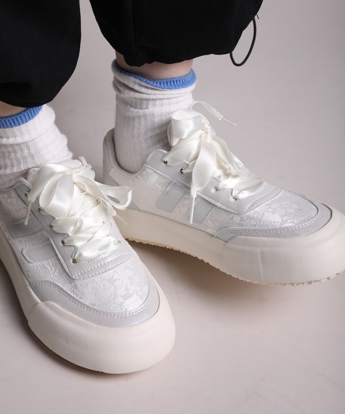 セール】【shoes365】異素材パッチワークデザインスニーカー