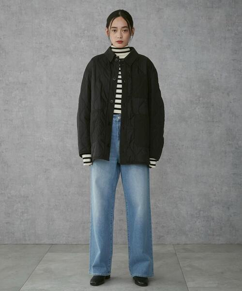 THE STANDARD（ザスタンダード）の「THE STANDARD/キルティングブルゾン（ミリタリージャケット・メンズ・ブラック・LARGE/MEDIUM）」の5枚目の写真