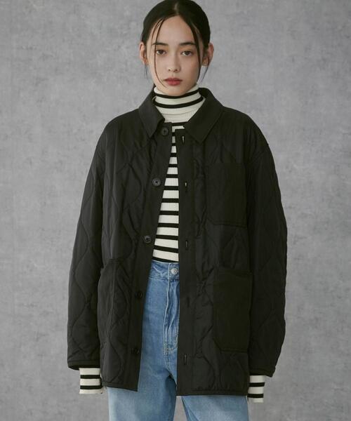 THE STANDARD（ザスタンダード）の「THE STANDARD/キルティングブルゾン（ミリタリージャケット・メンズ・ブラック・LARGE/MEDIUM）」の2枚目の写真