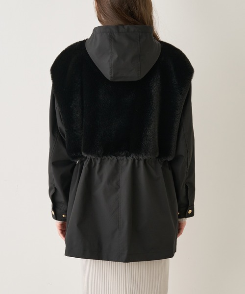 MICA&DEAL（マイカ＆ディール）の「フーデットファードッキングコート（ブルゾン・レディース・ライトベージュ/カーキ/ブラック・FREE）」の20枚目の写真