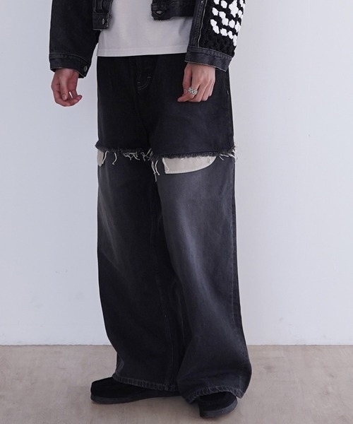 DISCOVERED デニムパンツ DISCOVERED ジーンズ ディスカバード / DENIM WIDE SLACKS PANTS