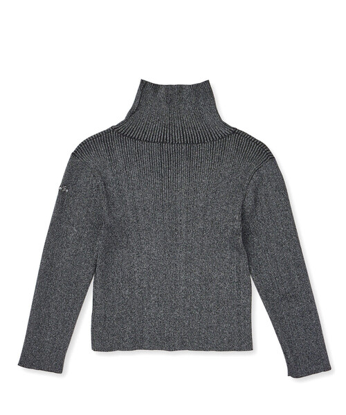 BeBe（ベベ）の「ラメニットリブタートルネック(100~150cm)（ニット/セーター・キッズ・ブラック/グレー・110cm/120cm/100cm/130cm/140cm/150cm）」の6枚目の写真