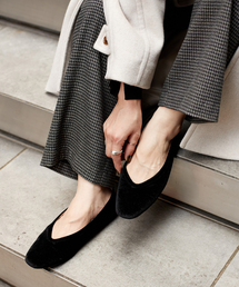 ベロアフラットシューズ