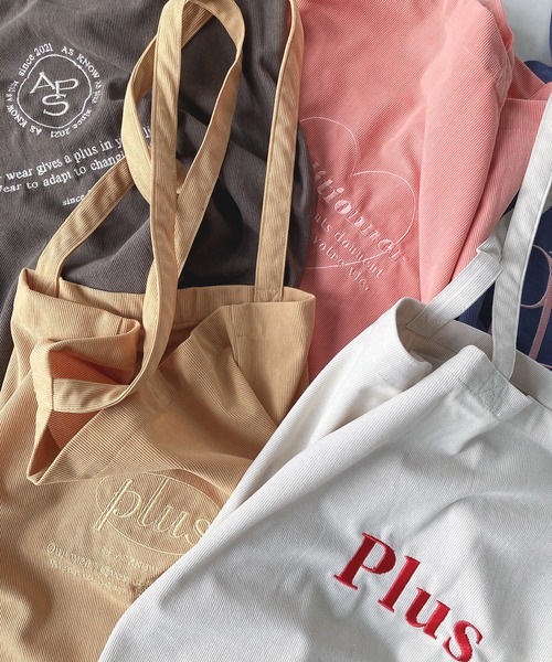 AS KNOW AS plus（アズノゥアズプラス）の「AS KNOW AS plus 刺繍ロゴ カラートートバッグ（トートバッグ・レディース・アイボリー/ブルー/チャコール/イエロー/ピンク/アイボリー系/ブラック系/ブルー系/グリーン系/ピンク系・FREE）」の16枚目の写真