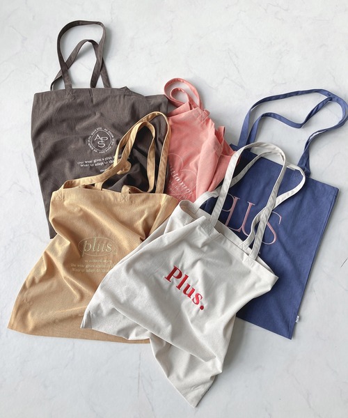 AS KNOW AS plus（アズノゥアズプラス）の「AS KNOW AS plus 刺繍ロゴ カラートートバッグ（トートバッグ・レディース・アイボリー/ブルー/チャコール/イエロー/ピンク/アイボリー系/ブラック系/ブルー系/グリーン系/ピンク系・FREE）」の15枚目の写真