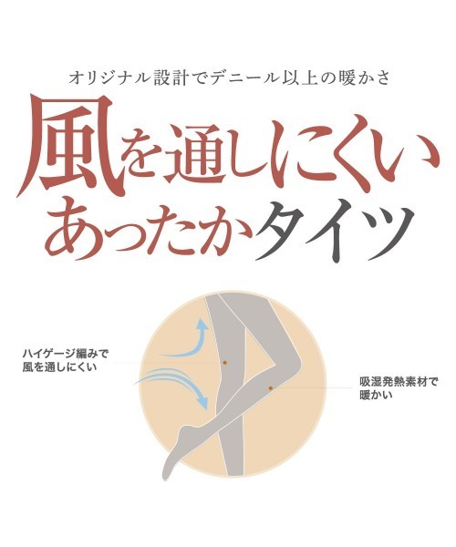 GUNZE(グンゼ)の「風を通しにくいあったか防風タイツ 50デニール(タイツ/ストッキング・レディース・ブラック・M~L/L~LL)」の2枚目の写真