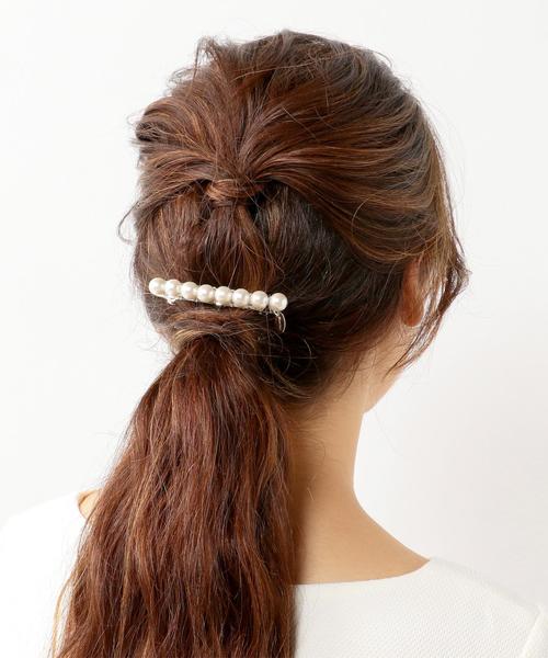 THE STATION STORE（ザ ステーション ストア）の「＜closet story＞ パールバレッタ（バレッタ/ヘアクリップ・レディース・ホワイト/オフホワイト・フリー）」の6枚目の写真