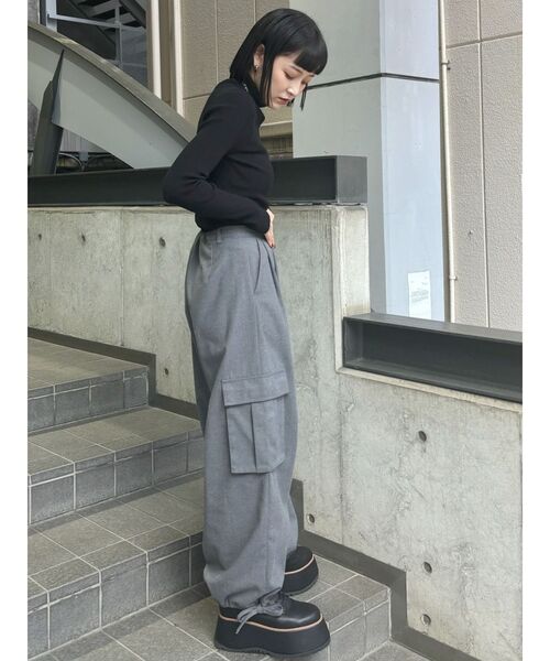 MURUA(ムルーア) シャーリングカーゴパンツ ブラック シャーリングカーゴパンツ｜ムルーア（MURUA）公式通販｜RUNWAY