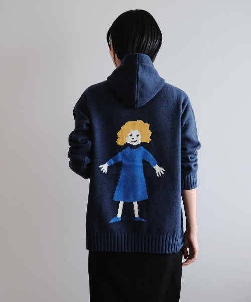 CASA PICONE(カーサピッコーネ)の「フード付きニットカーディガン(ニット/セーター・レディース・グレー/ネイビー・M/L)」の21枚目の写真