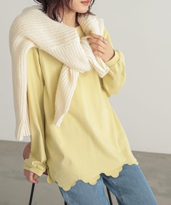 【AMERI VINTAGE】SHEER FRILL V NECK KNIT SHEER FRILL V NECK KNIT TOP