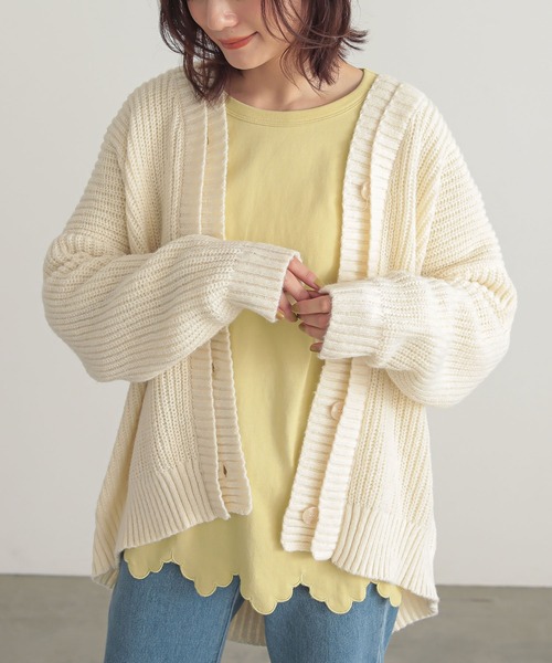 n'OrLABEL（ノアールレーベル）の「『裾スカラップカットソー』（Tシャツ/カットソー・レディース・イエロー/オフホワイト/ブラック・1/2）」の16枚目の写真