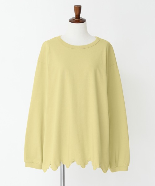 n'OrLABEL（ノアールレーベル）の「『裾スカラップカットソー』（Tシャツ/カットソー・レディース・イエロー/オフホワイト/ブラック・1/2）」の6枚目の写真